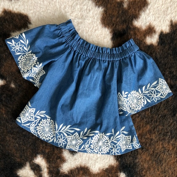 MISA Nisi Embroidered Off the Shoulder Top XS - Picture 3 of 8